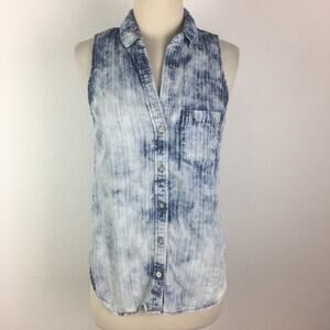 Cloth & Stone Bleached Chambray Sleeveless  Top XS